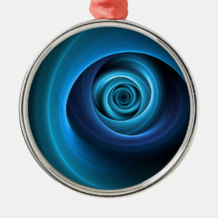 Ornement En Métal Couleurs bleu spirale 3D Art Abstrait fractal mode