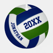 Ornement En Métal Couleurs bleu vert de l'équipe volley-ball (Verso)