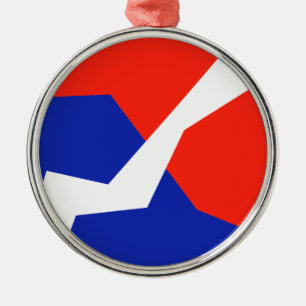 Ornement En Métal Couleurs du drapeau bleu rouge blanc