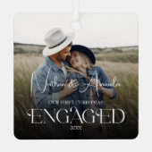 Ornement En Métal Couple engagé photo moderne (Verso)