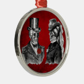 Ornement En Métal Couples grunges de squelette de crâne (Droite)