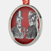 Ornement En Métal Couples grunges de squelette de crâne (Gauche)