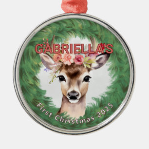 Ornement En Métal Couronne vintage avec florale de cerf