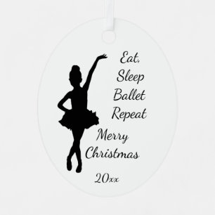 Ornement En Métal Coutume Noël Dé Manger Dormir Ballet Répéter