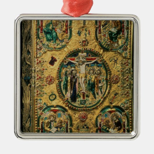 Ornement En Métal Couverture d'évangile, or avec le repousse (Devant)