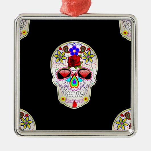 Ornement En Métal crâne à sucre (Devant)