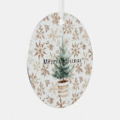 Ornement En Métal Cream White Snowflakes Christmas Tree (Avant droite)