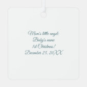 Ornement En Métal Créez le 1er Ange de Noël de votre bébé (Verso)