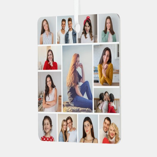 Ornement En Métal Créez votre propre collage de 13 photos (Avant gauche)
