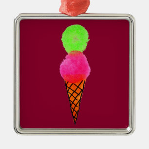 Ornement En Métal Crème glacée pop art