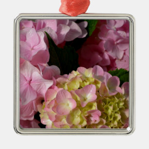 Ornement En Métal Crème rose Hydrangeas jaune rose vert floral