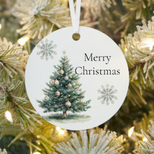 Ornement En Métal Crème verte rustique Noëls de Noël Arbre de neige