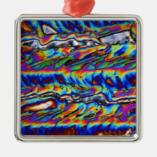 Ornement En Métal Cristaux d'acétate de zinc sous le microscope (Devant)