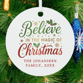 Ornement En Métal Croire à la magie de Noël Script moderne