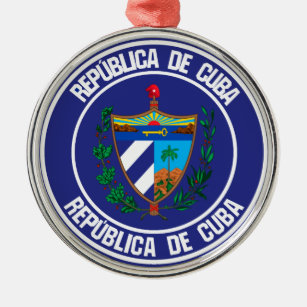 Ornement En Métal Cuba Round Emblem