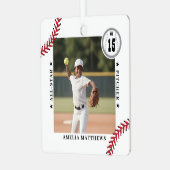 Ornement En Métal Custom Baseball Team Player Photo Sports Keepsake (Avant gauche)