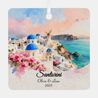 Ornement En Métal Custom Couple’s Travel Keepsake