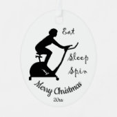 Ornement En Métal Custom Dated Christmas Spinning class, cycle (Recto)