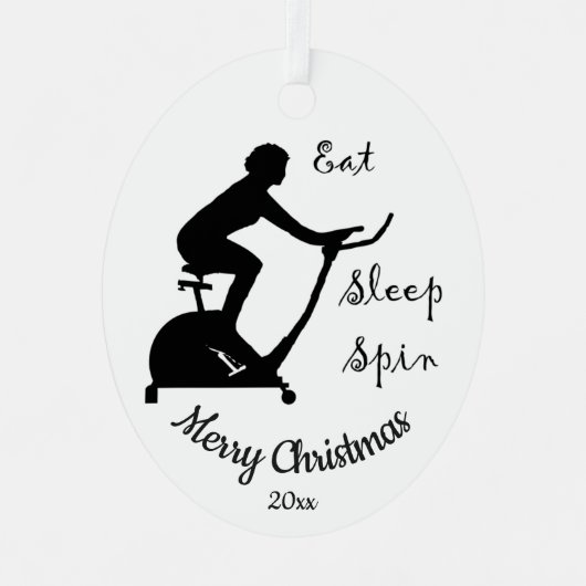 Ornement En Métal Custom Dated Christmas Spinning class, cycle (Recto)