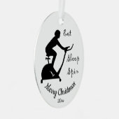 Ornement En Métal Custom Dated Christmas Spinning class, cycle (Avant droite)