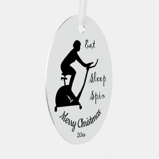 Ornement En Métal Custom Dated Christmas Spinning class, cycle (Avant droite)