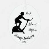 Ornement En Métal Custom Dated Christmas Spinning class, cycle (Verso)