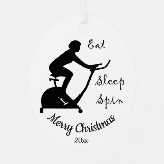 Ornement En Métal Custom Dated Christmas Spinning class, cycle (Verso)