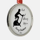 Ornement En Métal Custom Dated Christmas Spinning class, cycle  (Droite)