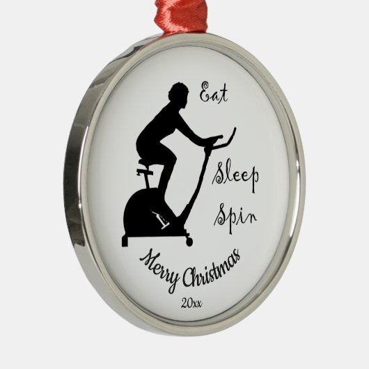 Ornement En Métal Custom Dated Christmas Spinning class, cycle  (Droite)