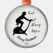 Ornement En Métal Custom Dated Christmas Spinning class, cycle  (Devant)