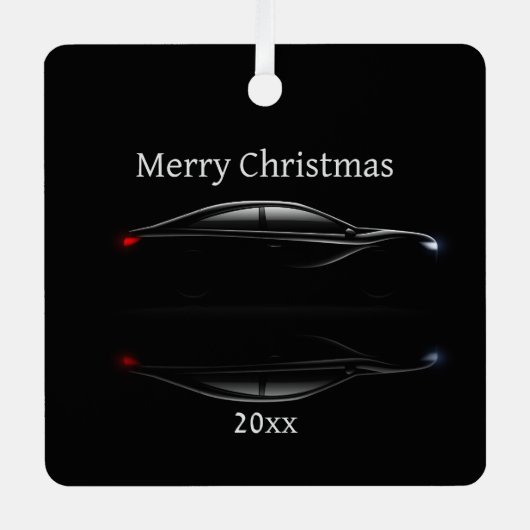Ornement En Métal Customize Dated Christmas Sports Car Automobile (Recto)