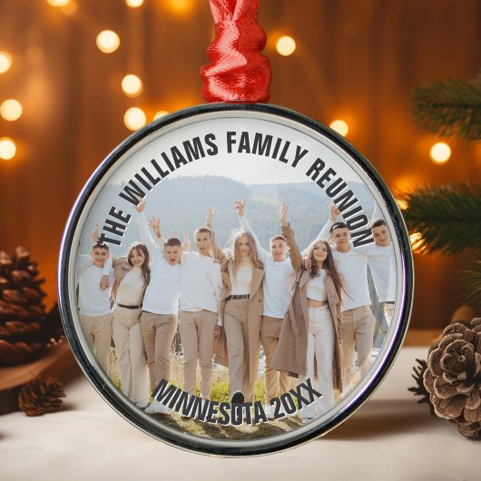 Ornement En Métal Customized Family Reunion Photo 2025 Christmas