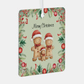Ornement En Métal Cute pain d'épices biscuit Noël de famille (Avant droite)