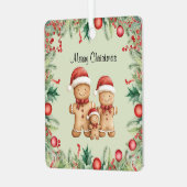 Ornement En Métal Cute pain d'épices biscuit Noël de famille (Avant gauche)