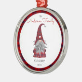 Ornement En Métal Cute Rustique Personnalisé Noël Gnome Elf (Gauche)