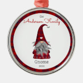 Ornement En Métal Cute Rustique Personnalisé Noël Gnome Elf (Devant)