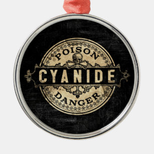 Ornement En Métal Cyanide Vintage style Étiquette de poison