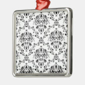 Ornement En Métal Damask blanc et noir (Gauche)