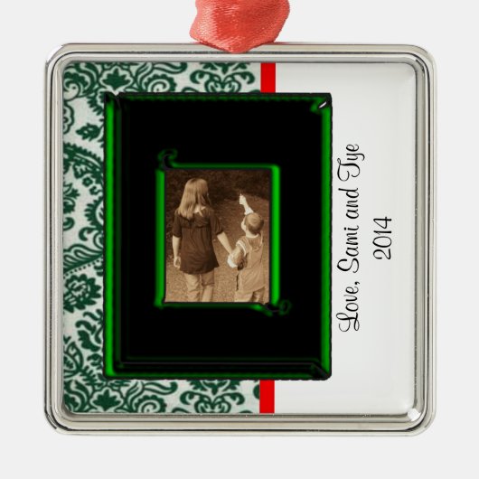 ORNEMENT EN MÉTAL DAMASK PHOTO NOËL MODÈLE ORNAMENT (Devant)
