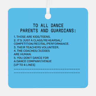Ornement En Métal Danse Parent Rappel Apple Sky Blue