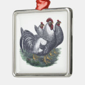 Ornement en métal de poulets vintages (Gauche)