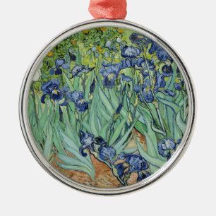 Ornement En Métal De Van Gogh toujours la vie : Vase avec des iris