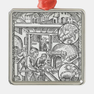 Ornement En Métal Décembre, du "DES Bergers d'Almanach", 1491