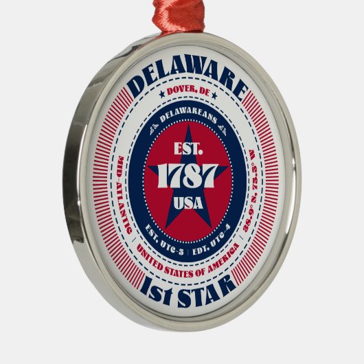 Ornement En Métal Delaware 1st State Christmas Orament (Droite)