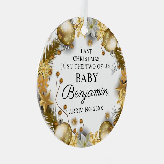 Ornement En Métal Dernier Noël avant l'arrivée du bébé Grossesse béb (Avant droite)