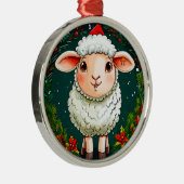 Ornement En Métal Dessin de Noël Sheep (Droite)