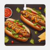 Ornement En Métal Deux hotdog (Verso)