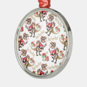Ornement En Métal Dinosaurs Santa Hats Christmas Ornament Keepsake (Gauche)