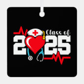 Ornement En Métal Diplômé de l'école de soins infirmiers 2025 Diplôm (Recto)