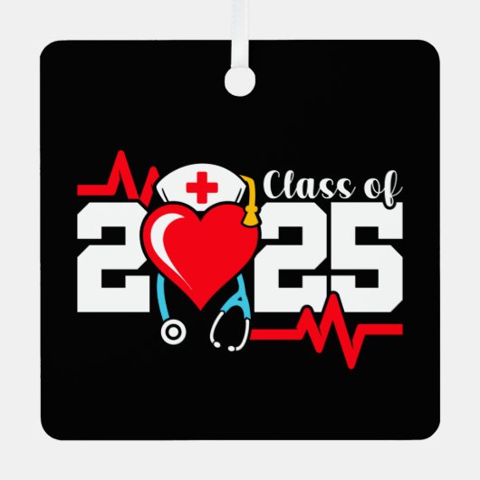 Ornement En Métal Diplômé de l'école de soins infirmiers 2025 Diplôm (Recto)